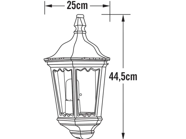 LED Außenwandleuchte Laternen Halbschale, E27, Aluminium Weiß, Höhe 44,5cm