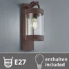 LED Außenwandleuchte Laterne im Landhausstil, Rostoptik, Höhe 33cm