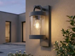 LED Außenwandleuchte Laterne im Landhausstil, Anthrazit, Höhe 33cm