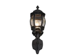 LED Außenwandleuchte, Laterne stehend Aluminium Schwarz Höhe 49cm