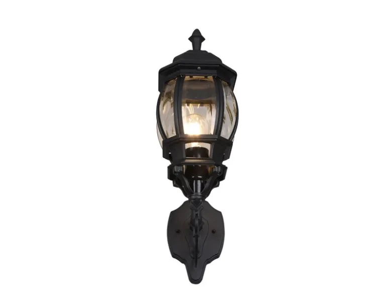 LED Außenwandleuchte, Laterne stehend Aluminium Schwarz Höhe 49cm