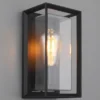 LED Außenwandleuchte Laterne aus Aluminium in Schwarz, Höhe 25cm