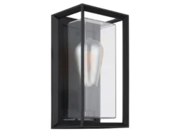 LED Außenwandleuchte Laterne aus Aluminium in Schwarz, Höhe 25cm