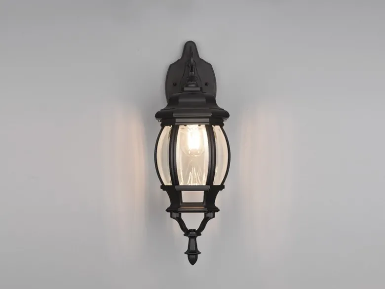 LED Außenwandleuchte, Laterne hängend Aluminium Schwarz Höhe 49cm