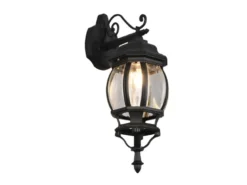 LED Außenwandleuchte, Laterne hängend Aluminium Schwarz Höhe 49cm