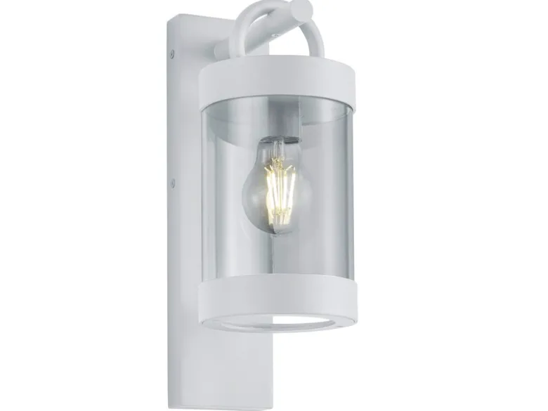 LED Außenwandleuchte Laterne im Landhausstil, Weiß, Höhe 33cm