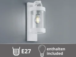 LED Außenwandleuchte Laterne im Landhausstil, Weiß, Höhe 33cm