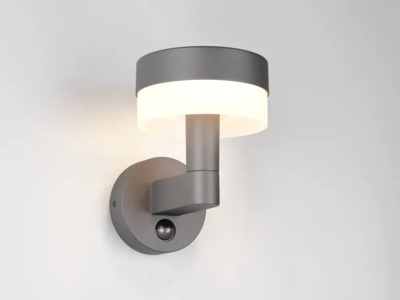 LED Außenwandleuchte MACKENZIE mit Bewegungsmelder in Anthrazit, Höhe 22cm