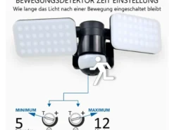 LED Außenwandleuchte mit Bewegungsmelder Schwarz Breite 33cm Panels 10W IP54