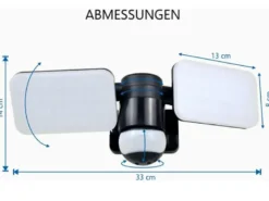 LED Außenwandleuchte mit Bewegungsmelder Schwarz Breite 33cm Panels 10W IP54