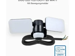 LED Außenwandleuchte mit Bewegungsmelder Schwarz Breite 33cm Panels 10W IP54