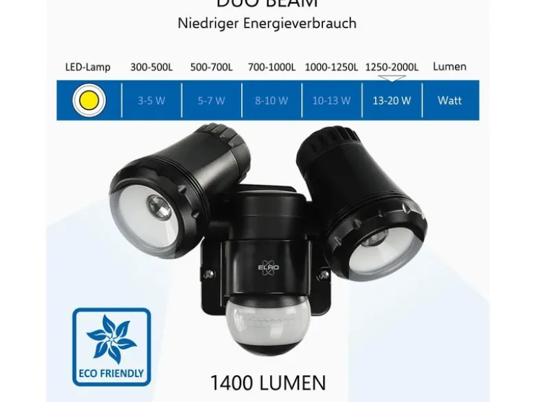 LED Außenwandleuchte mit Bewegungsmelder Schwarz Breite 17cm Strahler 10W IP54