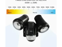 LED Außenwandleuchte mit Bewegungsmelder Schwarz Breite 17cm Strahler 10W IP54