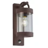LED Außenwandleuchte mit Bewegungsmelder, Laterne Rostoptik, Höhe 33cm