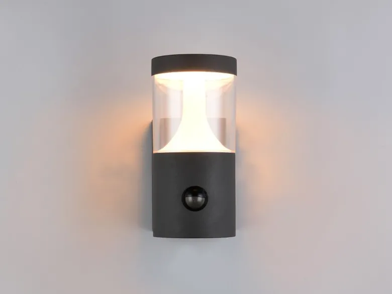 LED Außenwandleuchte mit Bewegungsmelder TAGUS Reihenschaltung geeignet H: 24cm
