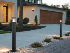 LED Außenwandleuchte mit Bewegungsmelder TAGUS Reihenschaltung geeignet H: 24cm