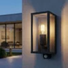 LED Außenwandleuchte mit Bewegungsmelder in Anthrazit, Höhe 29cm