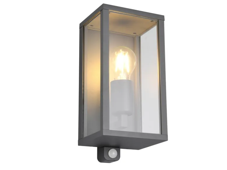 LED Außenwandleuchte mit Bewegungsmelder in Anthrazit, Höhe 29cm