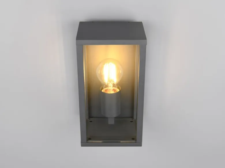 LED Außenwandleuchte mit Bewegungsmelder in Anthrazit, Höhe 29cm