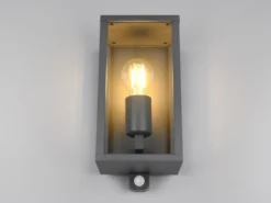LED Außenwandleuchte mit Bewegungsmelder in Anthrazit, Höhe 29cm