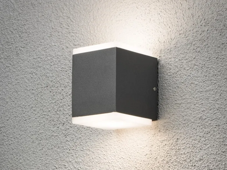 LED Außenwandleuchte MONZA Aluminium in Anthrazit, 2x 6 W, 1100 Lm, IP54