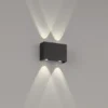 LED Außenwandleuchte NAIROBI Schwarz mit Up and Down Licht - 12cm breit