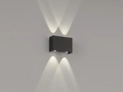 LED Außenwandleuchte NAIROBI Schwarz mit Up and Down Licht - 12cm breit