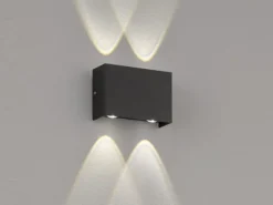 LED Außenwandleuchte NAIROBI Schwarz mit Up and Down Licht - 12cm breit