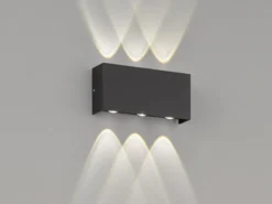 LED Außenwandleuchte NAIROBI Schwarz mit Up and Down Licht - 17cm breit