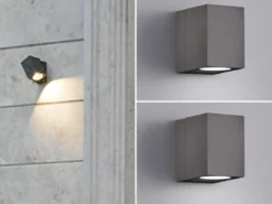 LED Außenwandleuchten Anthrazit, 320° schwenkbar - 2er Set Außenbeleuchtung Haus