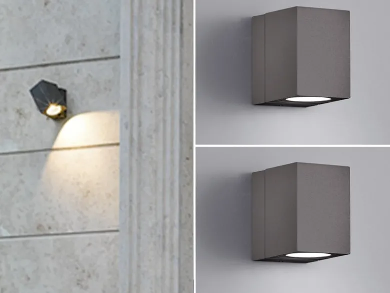 LED Außenwandleuchten Anthrazit, 320° schwenkbar - 2er Set Außenbeleuchtung Haus