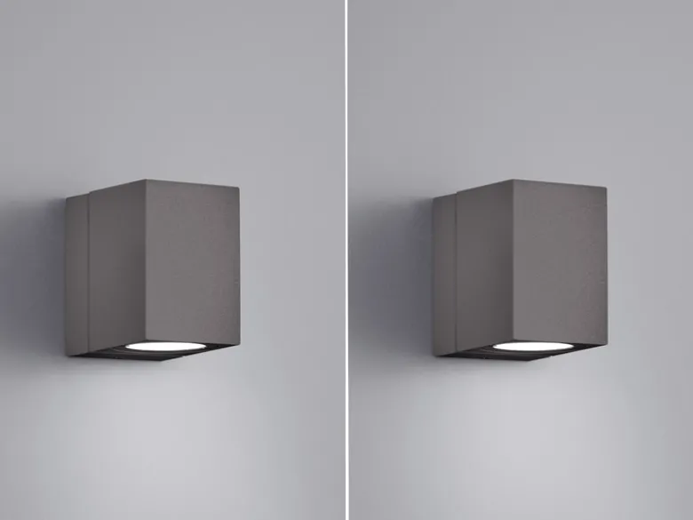 LED Außenwandleuchten Anthrazit, 320° schwenkbar - 2er Set Außenbeleuchtung Haus
