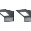 LED Außenwandleuchten 2er Set Downlight aus Aluminium in Anthrazit