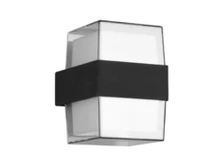 LED Außenwandleuchten 2er SET eckig UP and DOWN Anthrazit 13x9cm