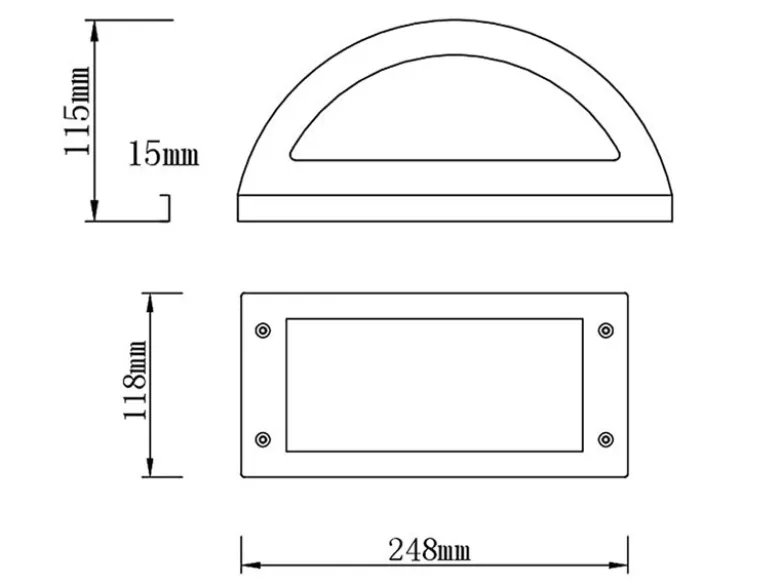 LED Außenwandleuchten 2er Set halbrund in Anthrazit, Breite 24,8 cm