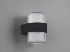 LED Außenwandleuchten 2er SET rund UP and DOWN Anthrazit 13x9cm