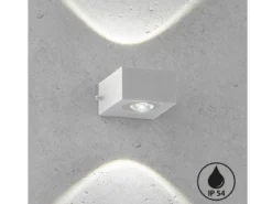 LED Außenwandleuchten 2er SET Silber mit Up and Down Licht - 8cm breit