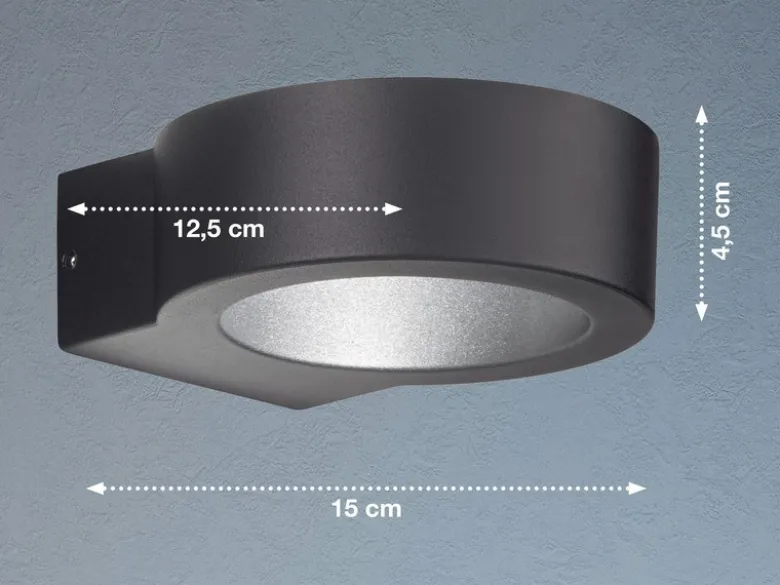LED Außenwandleuchten 2er SET Schwarz mit Up and Down Licht - 15cm breit
