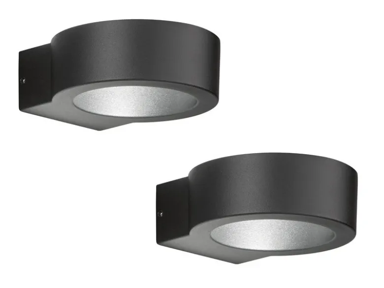 LED Außenwandleuchten 2er SET Schwarz mit Up and Down Licht - 15cm breit