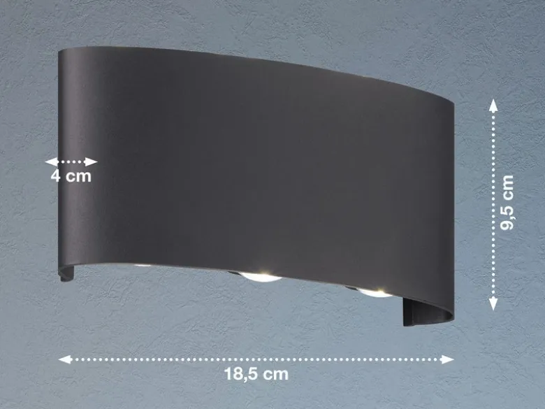 LED Außenwandleuchten 2er SET Schwarz mit Up and Down Licht - 18,5cm breit