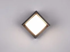 LED Außenwandleuchten 2er SET Schwarz Fassadenbeleuchtung Würfel eckig 15x15cm