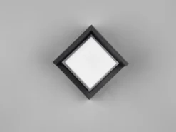 LED Außenwandleuchten 2er SET Schwarz Fassadenbeleuchtung Würfel eckig 15x15cm