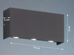 LED Außenwandleuchten 2er SET Schwarz mit Up Down Licht - 17cm breit