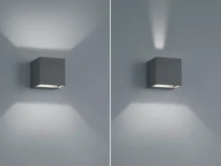 LED Außenwandleuchten 2er SET Up and Down Light Würfel Anthrazit Hausbeleuchtung