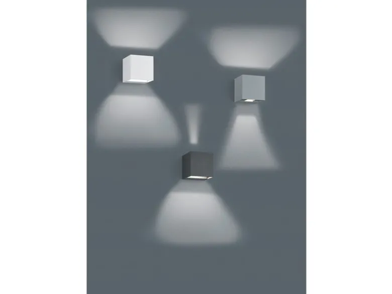 LED Außenwandleuchten 2er SET Up and Down Light Würfel Anthrazit Hausbeleuchtung