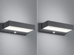 LED Außenwandleuchten mit Bewegungsmelder, Anthrazit, IP65 - 2er Set