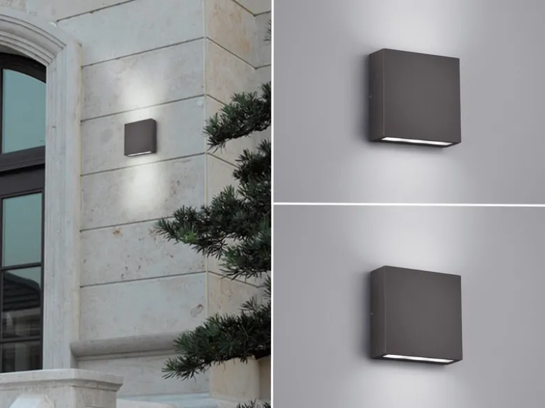 LED Außenwandleuchten Up and Down Light Anthrazit, Breite 14cm