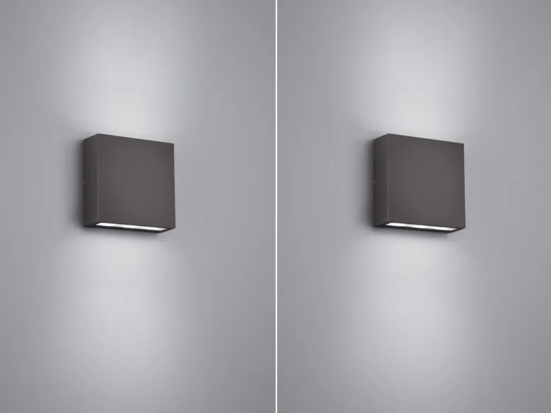LED Außenwandleuchten Up and Down Light Anthrazit, Breite 14cm