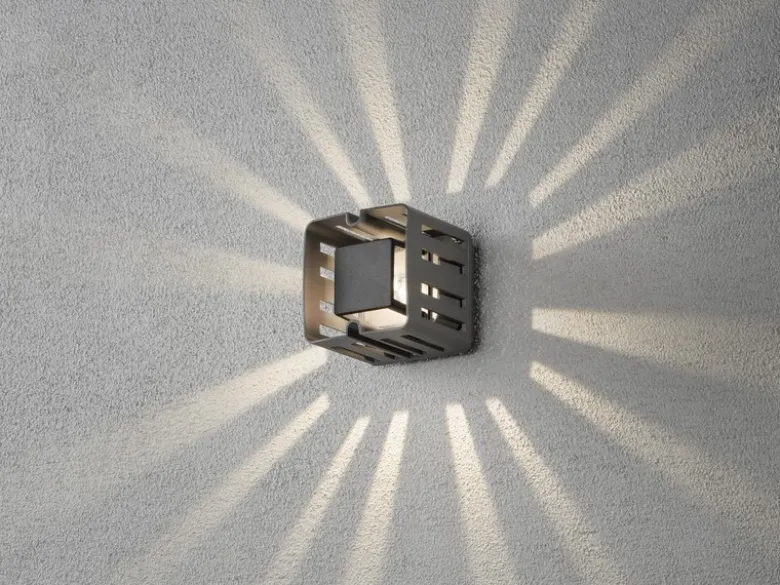 LED Außenwandleuchte PESCARA eckig, Alu anthrazit, 300 Lumen, IP54