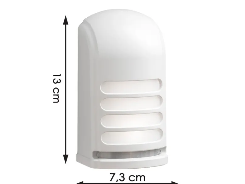 LED Außenwandleuchte PRATO mit Bewegungsmelder & Batterie, Weiß H: 13cm